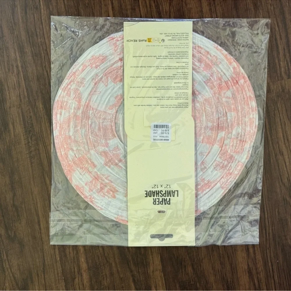 Urban Outfitters toile printed round paper Lantern pendant shad in pink